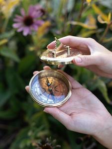 Premium Brass Nautical <b>Compass</b> Built For Accuracy Collectors <b>Navigation</b> Enthusiasts Desk Decor Home Office Study Display - Product Image 2