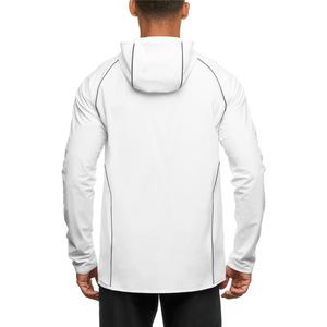OEM Plain 14 Zipper Stretchy <b>hoodie</b> Casual Gym Running Sportswear <b>Thin</b> manufacturer Custom Logo Outwear half zip up Men Hoodies - Product Image 5