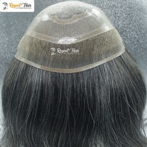 REGENT BWFL Toupet pour homme avec trame de cheveux humains de qualité supérieure attachée à la main Vague naturelle Style droit Stock disponible pour la vente en gros - Product Image 2