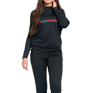 ชุดวอร์มมีฮู้ดสำหรับผู้หญิงชุดออกกำลังกายผ้าฝ้ายโพลีเอสเตอร์ทรงผอมเข้ารูปลายทึบพิมพ์โลโก้ตามสั่งสำหรับฤดูหนาว - Product Image 4