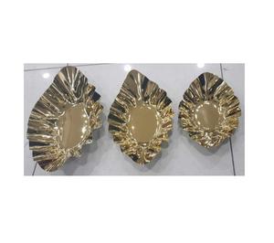 Bol de service à chocolat au design admirable en métal doré bol à chocolat en acier inoxydable présentoir à desserts plateaux de serveur de bonbons - Product Image 2