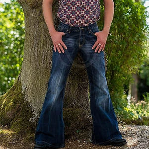 กางเกงแฟชั่นลำลองทรงขาบานสำหรับผู้ชาย ทรงเข้ารูป ผ้าฝ้าย 100% น้ำหนักเบา เอวกลาง ระบายอากาศได้ดี สวมใส่สบาย บริการ OEM คุณภาพสูง - Product Image 2