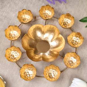 Handcrafted Designer Metal Urli Bowl For Living Room Decoration With <b>Flowers</b> And Candles Floating Arrangement - Product Image 6