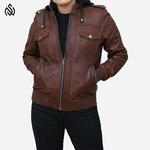 Chaquetas de cuero Chaquetas de mujer Abrigos de cuero real delgados para Streetwear Otoño Invierno transpirable Venta al por mayor - Product Image 3