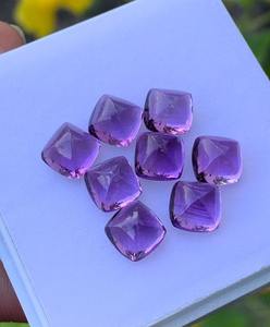 Ametista Natural Súper Limpia, Cabujón Tipo Cojín, Gema Suelta de la India, Gemas Mehrajudin, 6x6mm, 2-4 Quilates, Encerada/Aceitada - Product Image 3
