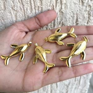 Accesorios de Joyería con Temática Oceánica al por Mayor para Mujer, Dijes de Ballena en Oro de 18k para la Elaboración de Collares - Product Image 5