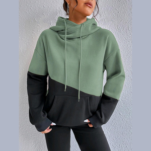 Sweat-shirts Premium pour Femmes – Collection Hiver Décontractée Streetwear – Pull Color Block Personnalisable – Épaules Tombantes – Polaire Écologique - Product Image 2