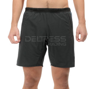 Short de sport pour hommes, confortable, ceinture élastique, motif solide, décontracté, design de musculation, teint uni, vente en gros - Product Image 3