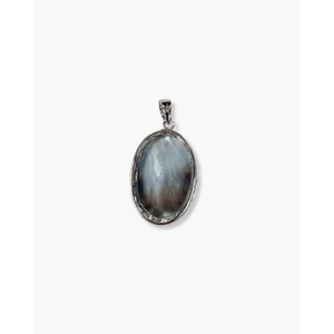 Colgante Ovalado Vintage de Plata de Ley con Perla de Agua Dulce y Moissanita - Product Image 3