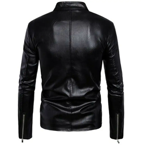 เสื้อแจ็กเก็ตหนังแฟชั่นสำหรับผู้ชายเสื้อแจ็กเก็ตหนังสำหรับผู้ชายแบบลำลองสำหรับ2025 - Product Image 5