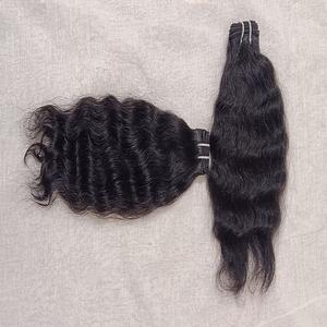 Vente en gros d'extensions de cheveux indiens Remy alignés avec des cuticules vierges brutes à double tirage à bas prix - Product Image 2