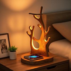 Polished Wooden Crafts Table Lamp <b>Boxes</b> with Buddhist Theme for Home Decoration - Product Image 3