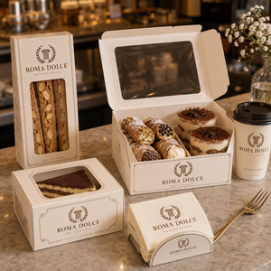AT PACK Bagel Kutusu Ambalajı Biyobozunur Kek Kutuları Ofset Baskılı Kek ve Muffin Ambalajı için Gıda Güvenli Kaplar - Product Image 2