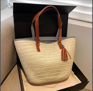 Premium Quality <b>Straw</b> <b>Bag</b>-<b>straw</b> Shopper Shoulder <b>Bag</b>-beach Beach <b>Bags</b> Direct From Indian Supplier - Product Image 2