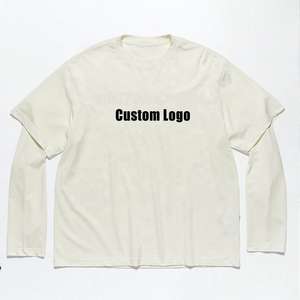 Camiseta de manga larga de doble capa para hombre, venta al por mayor, ropa para correr de verano, Jersey, camisetas de doble capa estampadas informales - Product Image 1