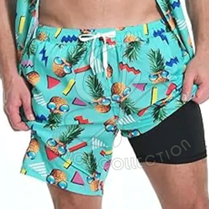 Camiseta informal transpirable ajustada de secado rápido para hombre, pantalones cortos de verano con patrón personalizado, hombros caídos y estampado de hojaldre - Product Image 5