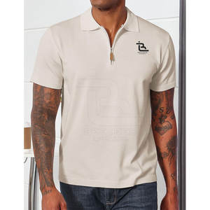 Cómoda y ligera camiseta de polo con cremallera de cuarto, logotipo personalizado, manga corta, tela totalmente personalizada, camisetas de polo para hombres de Pakistán - Product Image 4