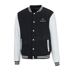Lightweight Slim Cotton Polyester Lettermen <b>Jacket</b> with <b>Long</b> Sleeves Stand Collar Quick Dry & Breathable for Men's <b>Winter</b> Use - Product Image 2