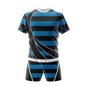 Meilleur design en gros Impression de logo personnalisé Manches courtes Uniforme de football de rugby en polyester 2024 - Product Image 4