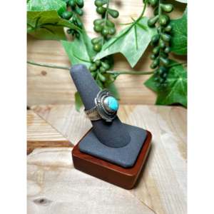 Bague pour homme Tillie John en argent sterling doré avec turquoise, sertissage géométrique, vermeil, taille 7.25, pour usage quotidien, cadeau - Product Image 2