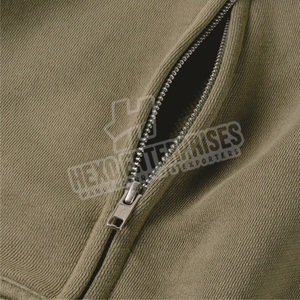 Sudadera con cremallera de gran tamaño 100% algodón personalizado Boxy Streetwear Sudadera con capucha de invierno con cremallera doble de peso pesado bordado de alta calidad - Product Image 4