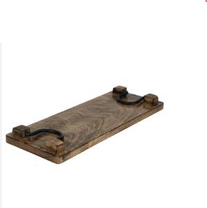 Plateau de service poli léger poignée en métal bonne vente pour usage domestique Restaurant hôtel salle de bain stockage voyage-plats assiettes - Product Image 6