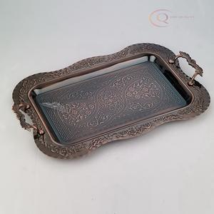 Plateau décoratif artisanal en métal de luxe pour l'accentuation de la maison et les cadeaux sur le thème du Ramadan |   Styling d'intérieur moderne - Product Image 6