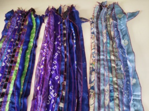 Soft Silk Patches Reversible <b>Scarf</b> with Vivid Colorful Stripes Long Length <b>Neck</b> Wrap Lightweight Comfortable for All Seasons - Product Image 4