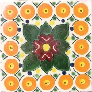 C #024 Azulejos de cerámica mexicana hechos a mano influencia española TalaVERA mosaico arte para techo - Product Image 1