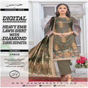 Trajes de césped bordados de larga duración de alta calidad para adultos Ropa informal pakistaní India confiable para damas Master Copy - Product Image 4