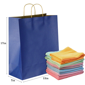 Bolsa de Papel Kraft Azul con Logotipo Personalizado, Impresión Digital, Asas Retorcidas, para Proyectos de Manualidades, Empaque para Minoristas, Se Aceptan Pedidos Personalizados - Product Image 4
