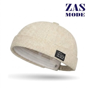 Summer Warm Canvas Docker <b>Hat</b> Unisex <b>Brimless</b> Skull Cap Adjustable Retro Beanie Solid Casual for Men Women Outdoor Daily Wear - Product Image 2