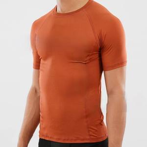 Chemise de Compression pour hommes de qualité supérieure demi-manches haut motif solide pour la course à pied Gym entraînement en plein air chemise de Compression - Product Image 1