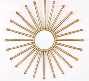 Miroir mural moderne rond doré en acier métallique fait à la main, best-seller, décoratif pour la maison, le jardin, le mariage, personnalisable - Product Image 2