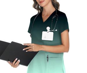 Hauts de travail imprimés en coton tissé doux, respirant et extensible pour femmes, détectables par machine, lavables et faciles à nettoyer - Product Image 4