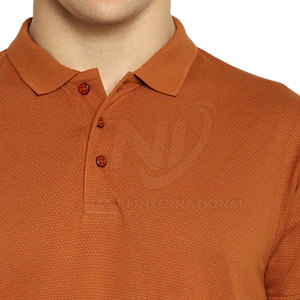 Hommes élégants pour polos avec motif solide en tissu tricoté respirant et évacuant l'humidité avec logo personnalisé - Product Image 5