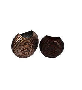 Set of 3 Aluminum Copper Antique Enamel Finish Classic Italian Design Flower Pots for Home & Garden Use TQC Brand - Product Image 2