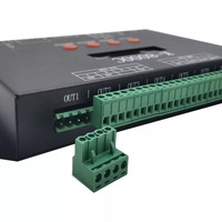 Controlador de píxeles LED, controlador de pantalla de matriz LED, programable, DMX512, SPI, RGB/RGBW, 1024 píxeles con soporte de tarjeta SD, DMX512