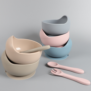 Eversoul Maßgefertigte Silikonprodukte Kleinkind Silikon-Fütterungsset Saugnapf-Schüssel Besteck Silikon-Babyschüssel - Product Image 2