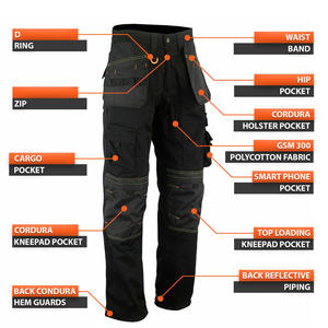 Pantalon de travail cargo personnalisé pour hommes, pantalon durable avec plusieurs poches et options de logo pour la construction industrielle et l'utilisation en extérieur - Product Image 4