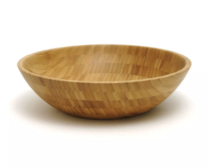 Bol rond en bois en laiton AK en couleur bois naturel Bol au design attrayant pour accents de cuisine/vaisselle - Product Image 3