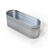 Baignoire en métal galvanisé à bas prix, faite à la main, avec accoudoirs inclus, design moderne, vidange automatique, portable