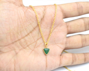 Multi gema en forma de trillón, chapado en oro, joyería de un solo bucle, colgante, Conector de bisel de enlace - Product Image 4