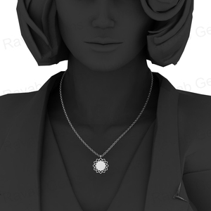 Top qualité véritable solide 925 en argent Sterling 21mm fleur de vie pendentif tournesol personnalisé Nature amant collier bijoux - Product Image 5