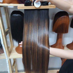 Brown <b>Color</b> Bone Straight Super Double Virgin Vietnamese Human <b>Hair</b> Bundles With Closure Virgin <b>Hair</b> Bundles With Closure - Product Image 2