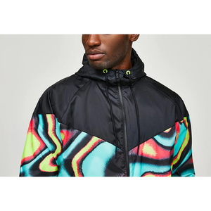 Prince Industry personnalisé vêtements pour hommes court et veste survêtement ensemble deux pièces fermeture éclair survêtement Polyester coupe-vent survêtement - Product Image 3