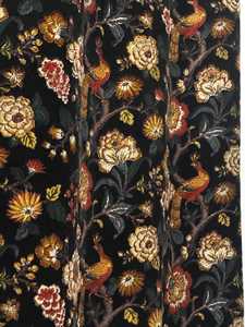Cortina de terciopelo estilo vintage con estampado floral negro, tamaño personalizado, en cualquier tamaño, cortinas de terciopelo 100% algodón, algodón de alta calidad - Product Image 6