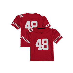 Camiseta de fútbol transpirable de manga corta con cuello en V con nombre del equipo 100% poliéster impresión personalizada camiseta de fútbol americano - Product Image 2