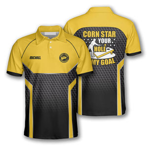 Sublimación personalizada Cornhole Polos Jerseys Cornhole Camisas para el equipo Diseño Logo Polo Cornholes Camisa - Product Image 3