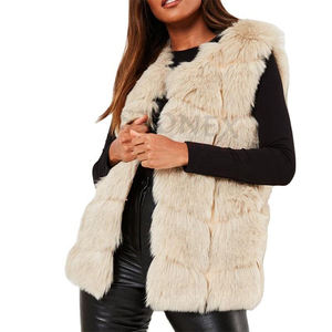 Hot Selling <b>Women</b> Winter Faux <b>Fur</b> <b>Gilet</b> Fleece Vest Ladies Fashion Warm Waistcoat Custom Color - Product Image 1